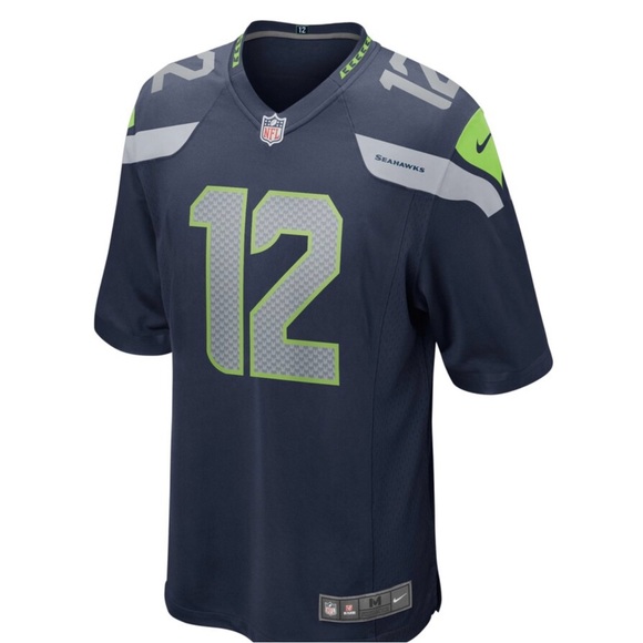 Men’s Seattle Seahawks 12s Nike Navy Game Jerseys - Picture 1 of 4